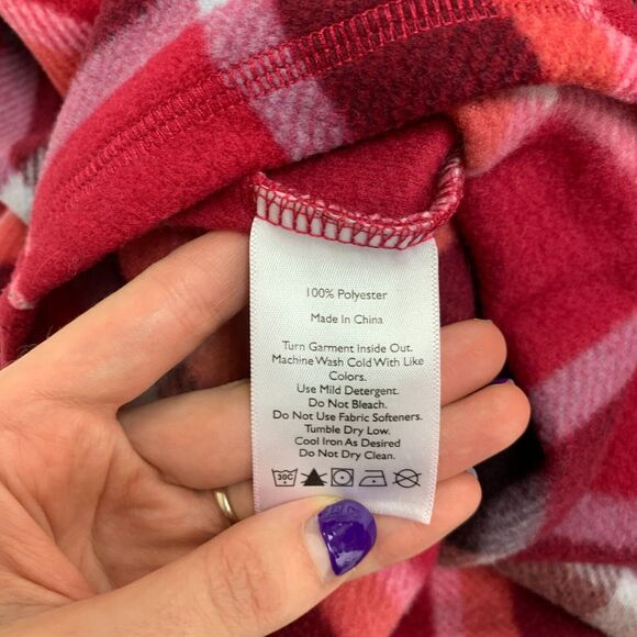 Eddie Bauer Plaid Fleece Sweatshirt Womens L Large 1/4 Zip Long Sleeve Sweater - Picture 8 of 10